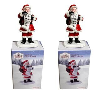 Holiday Time 2025 Santa's Final Check Christmas Village Figure New Lot of 2